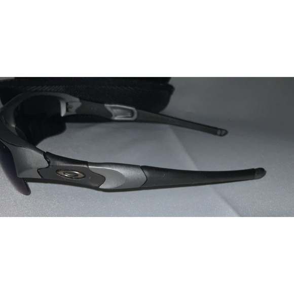 Oakley Flak Jacket Dark Grey Blue Polarized Lenses 03-916 - Picture 3 of 12